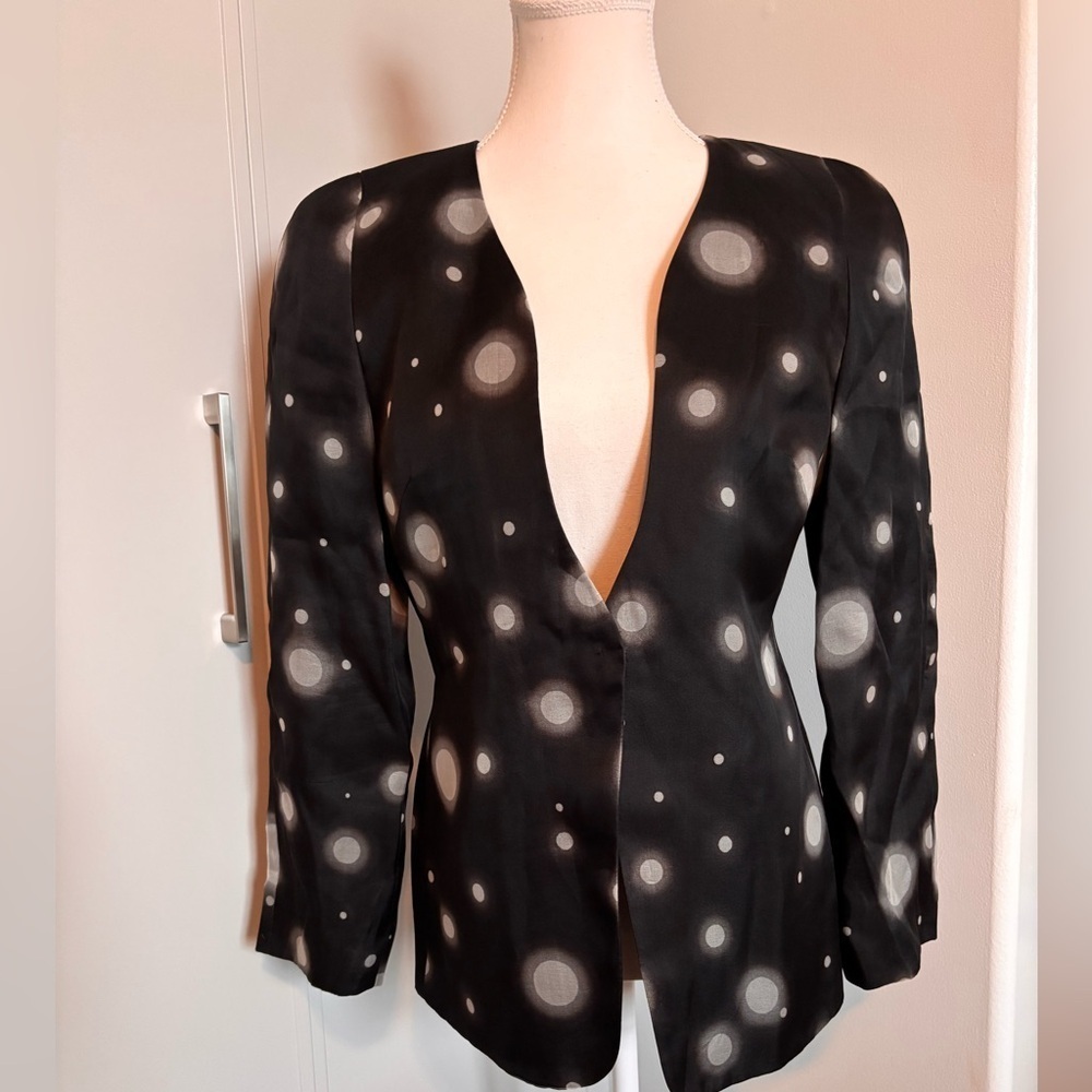 Vintage Giorgio Armani Black Blazer with White Circles